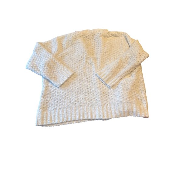 Sarah McKenzie 2X White Textured Knit Zip Cardigan Sweater Cottage Nautical - Picture 5 of 6